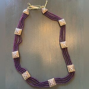 Vintage 4 Strand Garnet Reversible Necklace